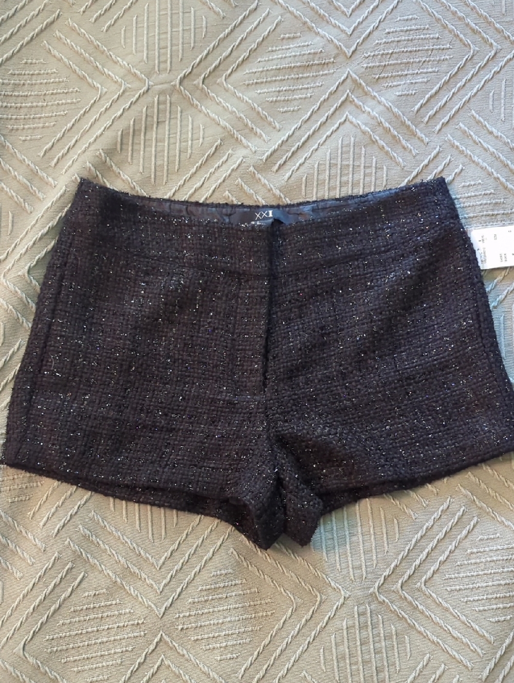 Forever 21 Black Tweed Sparkle Mini Shorts